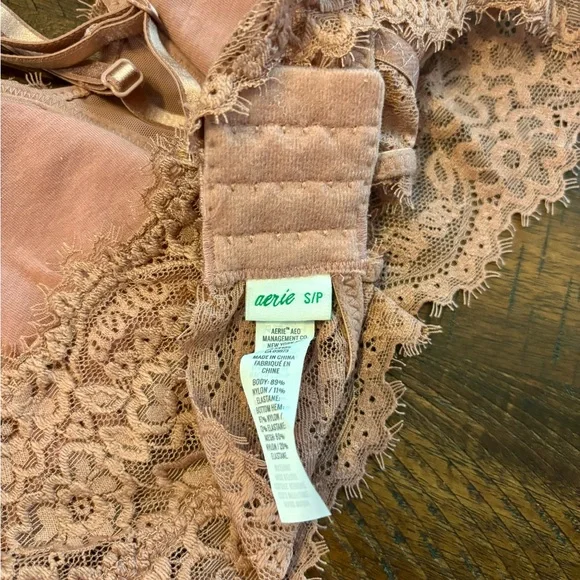 Aerie Lace Bralette in Blush/Dark Pink Small - Picture 6 of 6